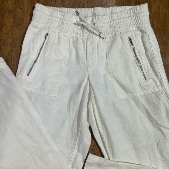 Athleta White Cabo Linen Wide Leg Pants 4P NWOT - Picture 3 of 16